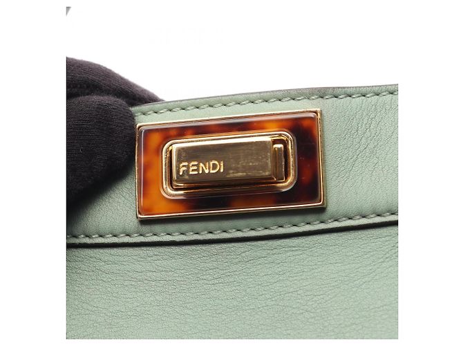 Borsa Fendi Peekaboo I.U. Small Selleria Verde - vista 10