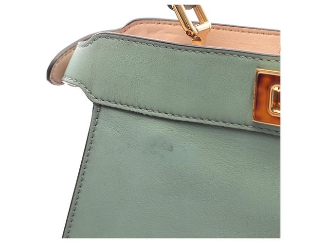 Borsa Fendi Peekaboo I.U. Small Selleria Verde - vista 5
