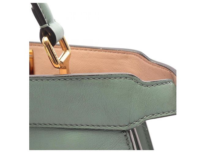 Borsa Fendi Peekaboo I.U. Small Selleria Verde - vista 6