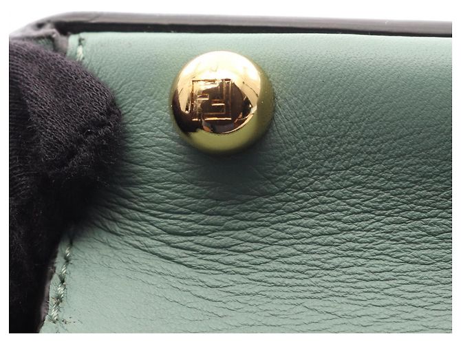 Borsa Fendi Peekaboo I.U. Small Selleria Verde - vista 7