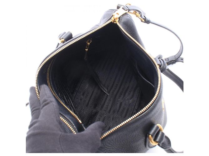 Borsa 2-Way in pelle nera Prada Nero - vista 3