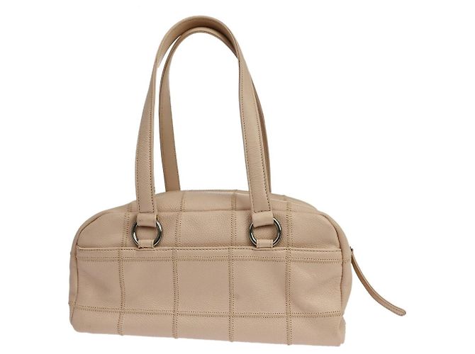 Chanel Square Stitch Quilted Caviar Medium Beige - vista 2