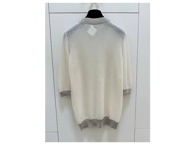 CHANEL Cashmere Seide Lurex Strickkleid Tunika FR 36 Gebraucht - Ansicht 2