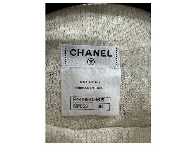 CHANEL Cashmere Seide Lurex Strickkleid Tunika FR 36 Gebraucht - Ansicht 3