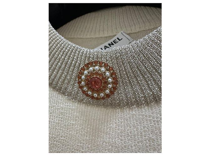 CHANEL Cashmere Seide Lurex Strickkleid Tunika FR 36 Gebraucht - Ansicht 5