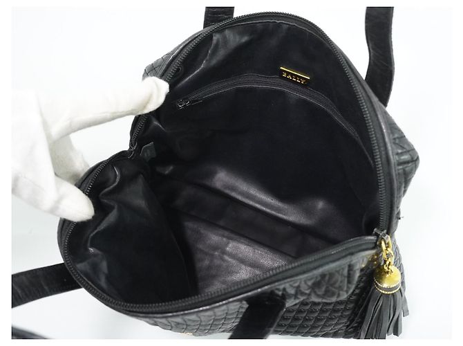 Bally Vintage gestepptes Leder Schwarz - Ansicht 5