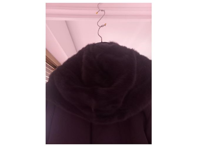 Revillon Cappotto lungo in lana e visone Bordò - vista 5