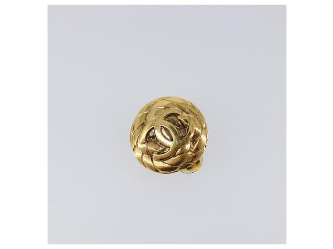Chanel Vintage Orecchini a clip rotondi CC in metallo D'oro - vista 2