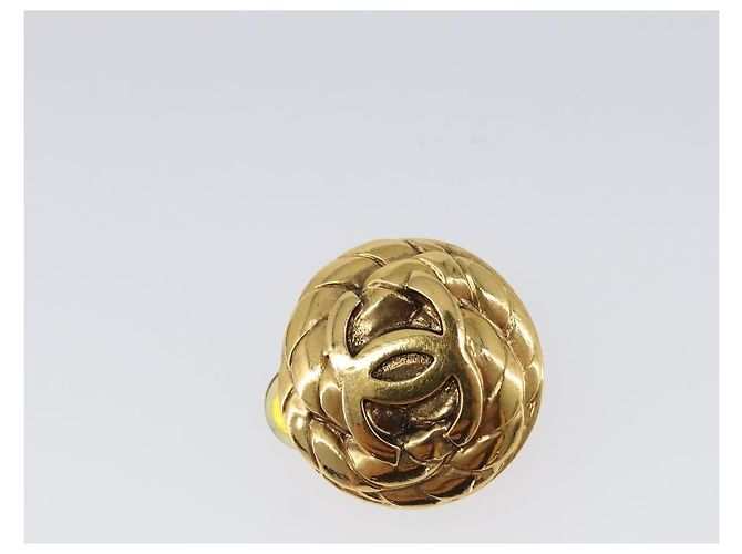 Chanel Vintage Orecchini a clip rotondi CC in metallo D'oro - vista 3