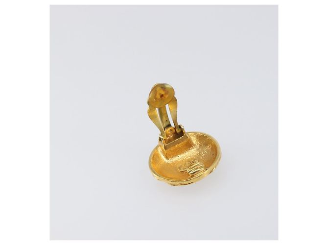 Chanel Vintage Orecchini a clip rotondi CC in metallo D'oro - vista 6