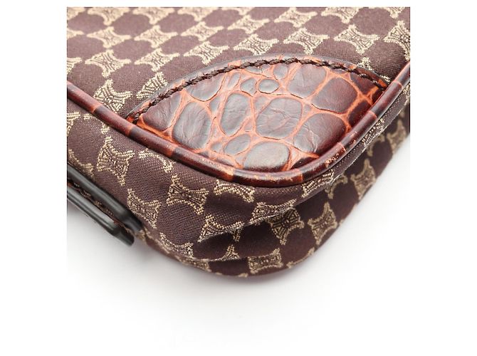 Céline Borsa a tracolla Celine Macadam Marrone Beige - vista 10