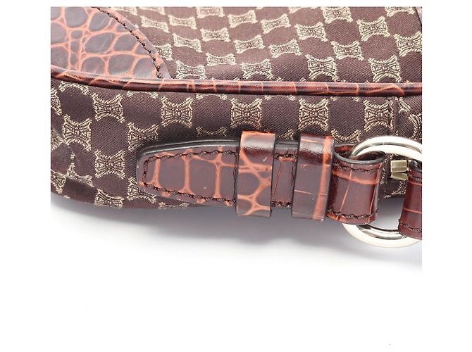 Céline Borsa a tracolla Celine Macadam Marrone Beige - vista 11