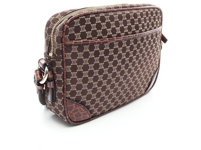 Céline Borsa a tracolla Celine Macadam Marrone Beige - vista 2