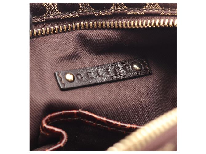 Céline Borsa a tracolla Celine Macadam Marrone Beige - vista 4