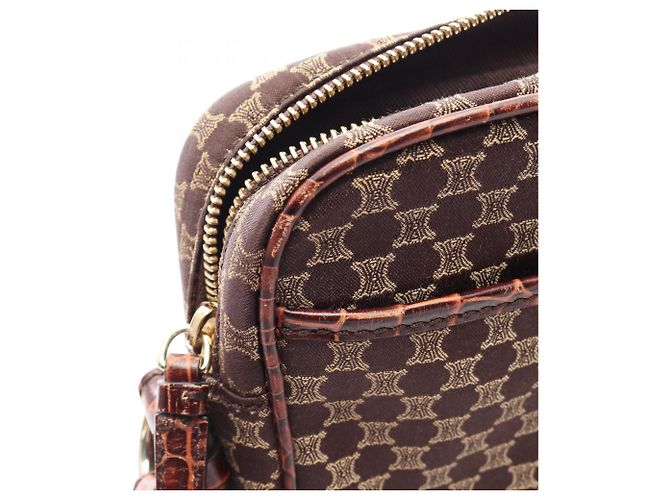 Céline Borsa a tracolla Celine Macadam Marrone Beige - vista 7