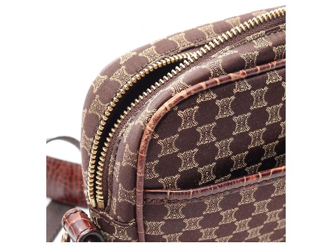 Céline Borsa a tracolla Celine Macadam Marrone Beige - vista 8