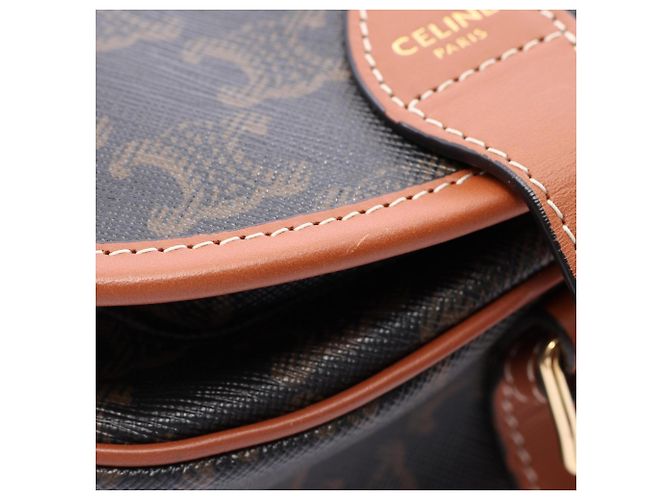 Céline Bolsa Celine CELINE Folco Medium Marrom Preto - vista 5