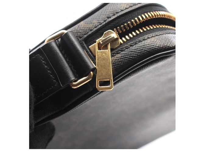 Céline Celine Triomphe Medium Messenger Bag Braun Schwarz Weiß - Ansicht 7