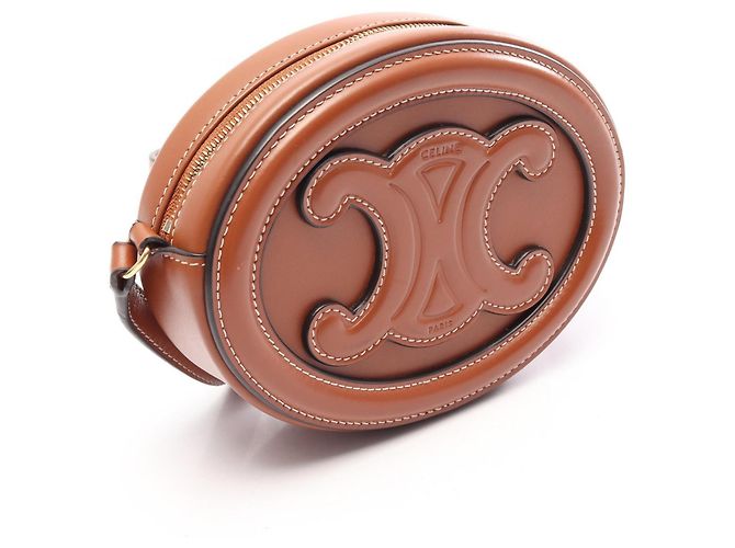 Céline Borsa a tracolla Celine Triomphe Oval Purse Cuile Marrone - vista 2