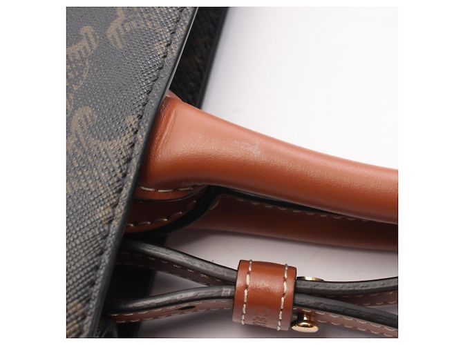 Céline Celine Small Vertical Cabas Triomphe 2-Way Tote Bag Castaño Negro - vista 6