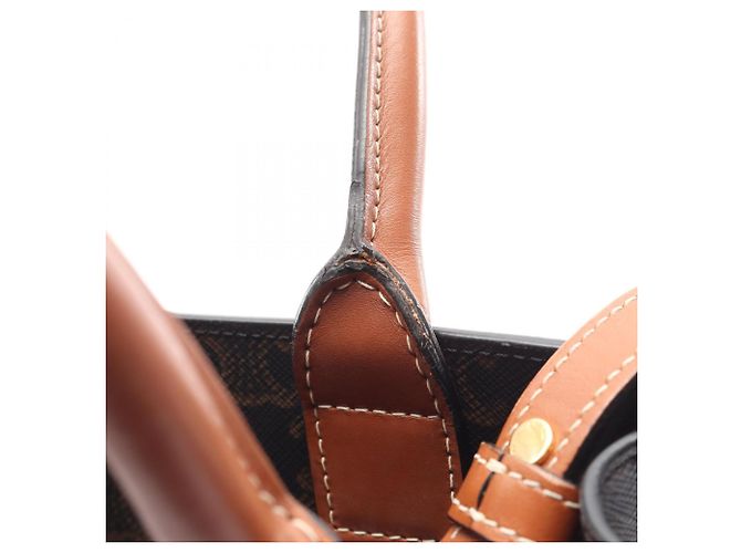 Céline Celine Small Vertical Cabas Triomphe Bolso Tote 2-Way Castaño Negro - vista 11