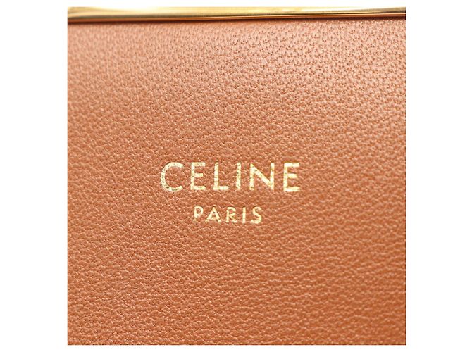 Céline Borsa a spalla Celine Teen Triomphe Marrone Bianco Beige - vista 4