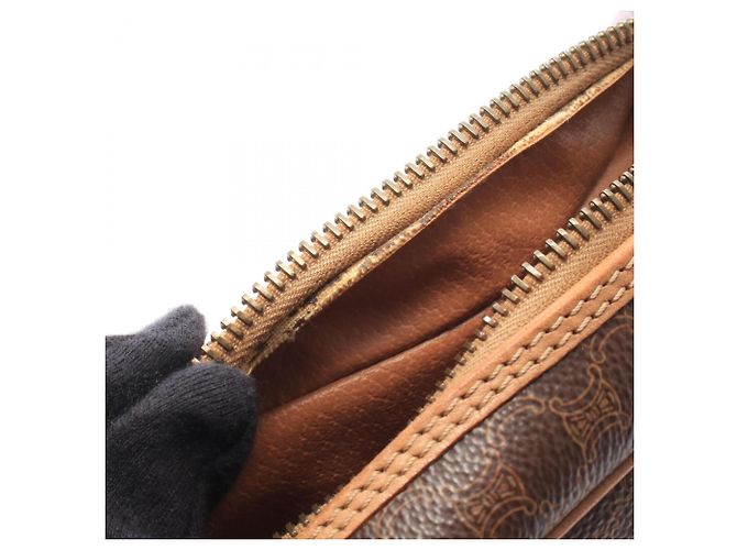 Céline Borsa a tracolla Celine Gancini Macadam Brown Marrone - vista 5