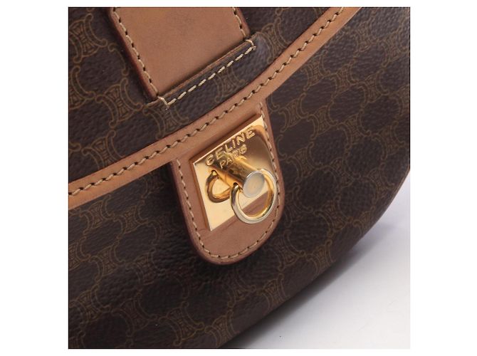Céline Borsa a tracolla Celine Gancini Macadam Brown Marrone - vista 6