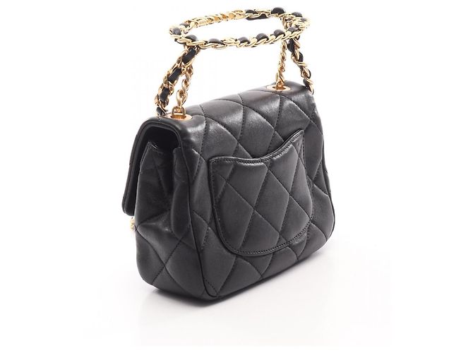 Borsa a tracolla 2 vie Chanel Mini Matelassé con manico superiore Nero - vista 2