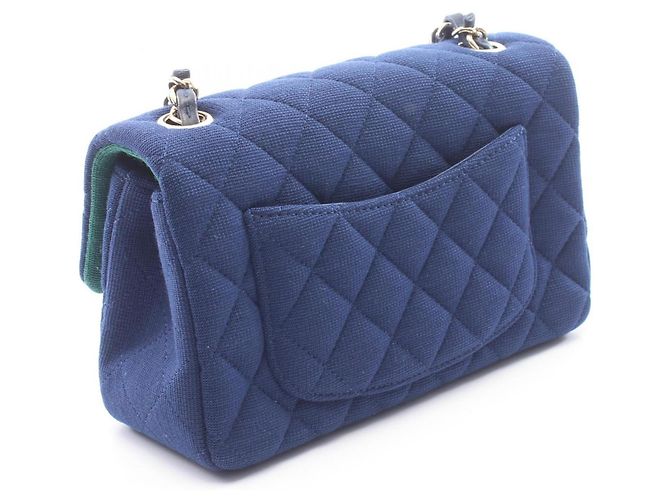 Borsa a tracolla Chanel Mini Matelassé 20 Blu - vista 2