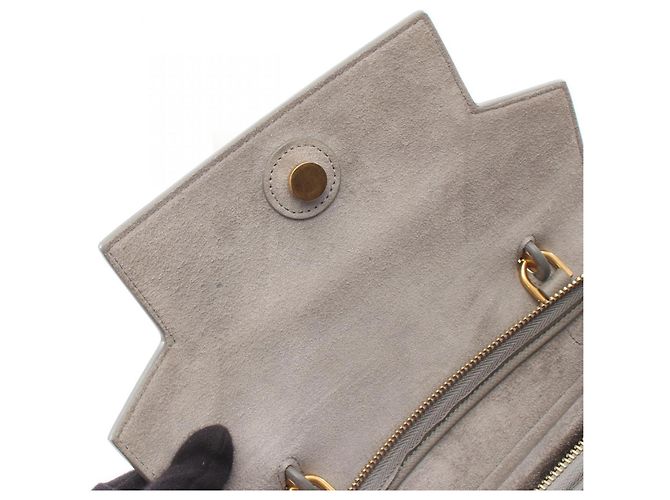 Céline Celine Belt Bag Micro - Borsa a mano in pelle grigia Marrone - vista 5