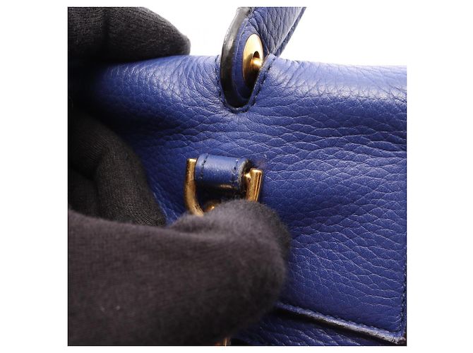 Céline Belt Bag Mini in pelle blu - vista 10