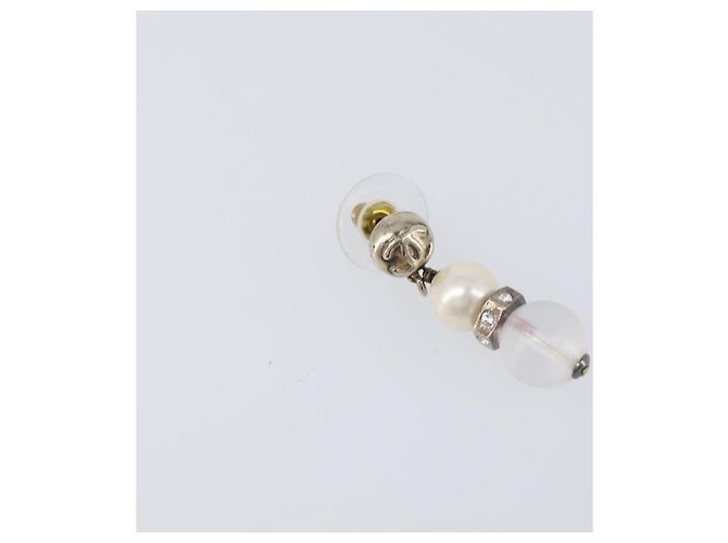 Chanel CC Pearl Drop Faux Pearl and Metal Silvery - view 4