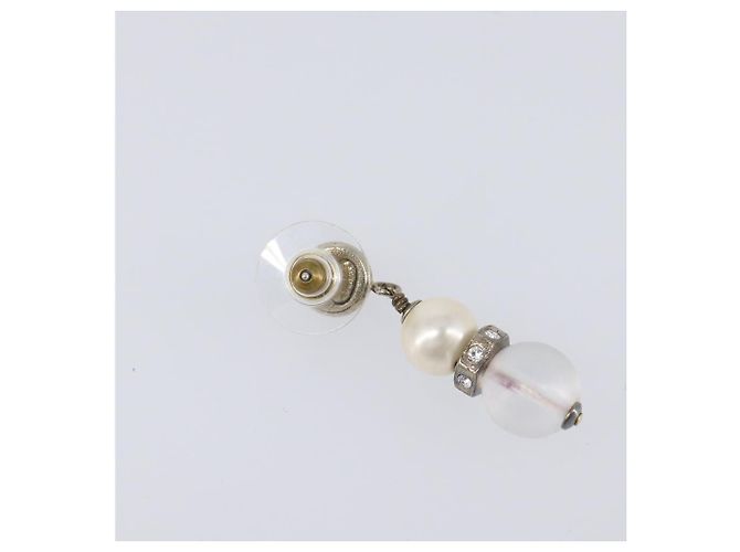 Chanel CC Pearl Drop Faux Pearl and Metal Silvery - view 6
