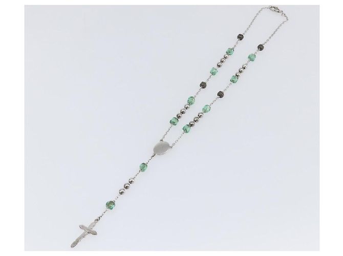 Pendente a Croce Dolce & Gabbana in metallo con cristalli, smalto e perle sintetiche Argento - vista 2