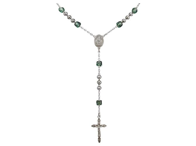 Pendente a Croce Dolce & Gabbana in metallo con cristalli, smalto e perle sintetiche Argento - vista 3