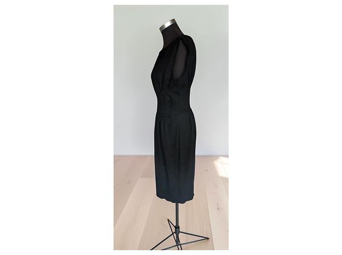 Prada Schwarzes Wollkleid Tailored Architectural - Ansicht 4