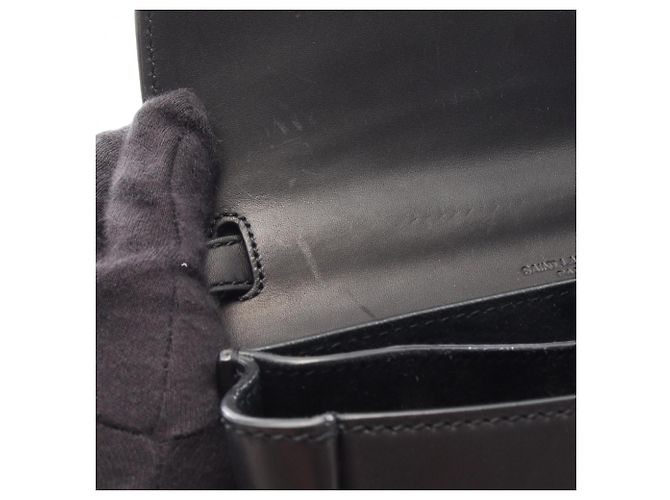 Autre Marque Borsa a tracolla in pelle KAIA Small Saint Laurent Paris Nero - vista 6