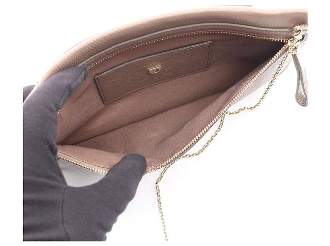 Borsa a tracolla Salvatore Ferragamo Gancini con borchie Beige - vista 3