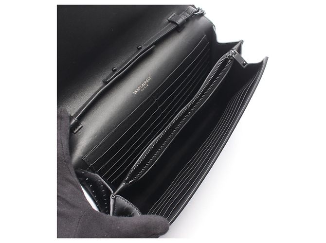 Autre Marque Borsa a tracolla Saint Laurent in pelle nera monogramma a pois Nero - vista 3