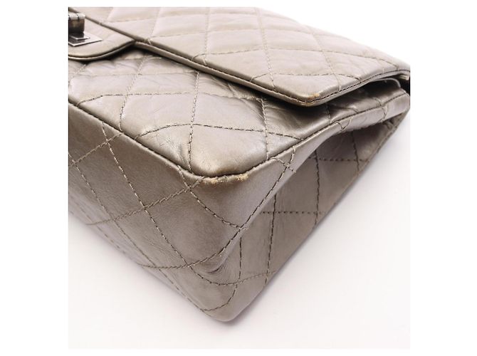 Borsa Chanel 2.55 Matelassé Double Flap Beige - vista 11