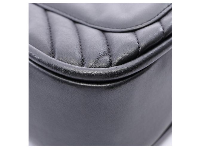 Borsa a tracolla 2-Way Chanel V-Stitch Chevron Nero - vista 8