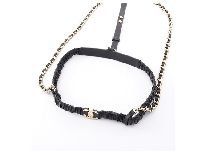 Bretelle Chanel A22C Coco Mark Chain Nero - vista 7