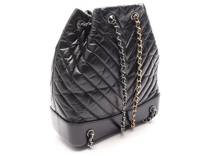 Chanel Gabrielle Rucksack/Handtasche mit kombinierter Hardware Schwarz - Ansicht 2