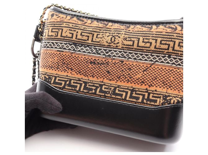 Borsa Chanel Gabrielle de Small Hobo Nero Multicolore Arancione - vista 10