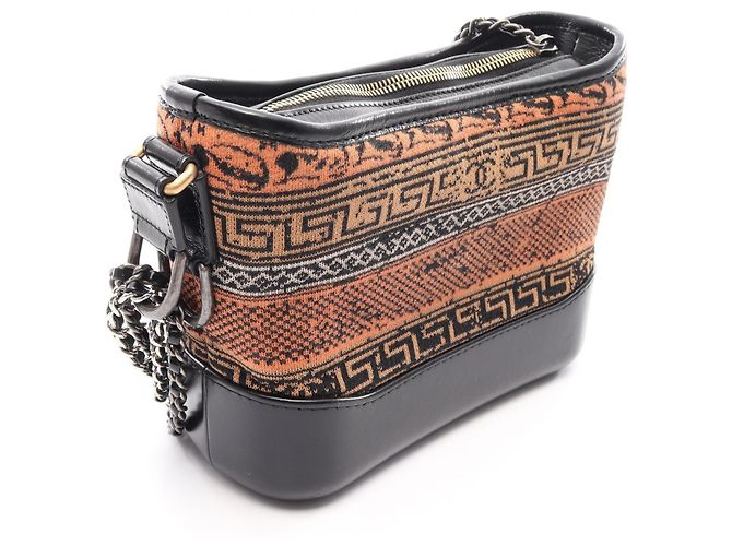 Borsa Chanel Gabrielle de Small Hobo Nero Multicolore Arancione - vista 2