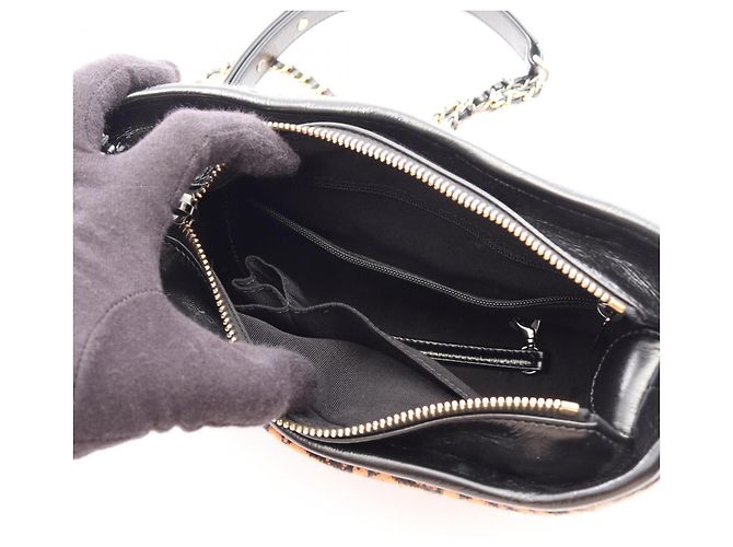 Borsa Chanel Gabrielle de Small Hobo Nero Multicolore Arancione - vista 3