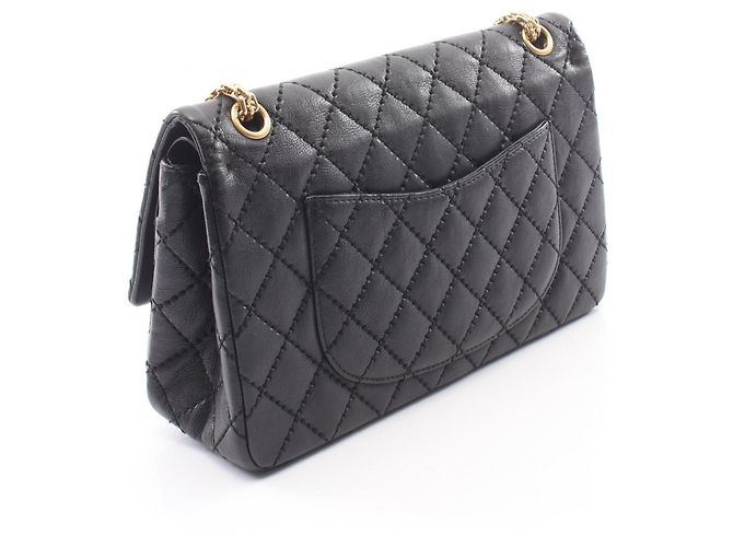 Borsa a tracolla Chanel 2.55 Matelassé Double Flap Nero - vista 2