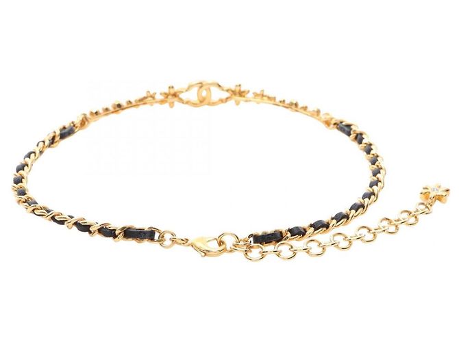 Gargantilla Chanel Coco Mark Chain Negro Dorado - vista 2