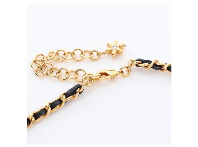 Gargantilla Chanel Coco Mark Chain Negro Dorado - vista 3
